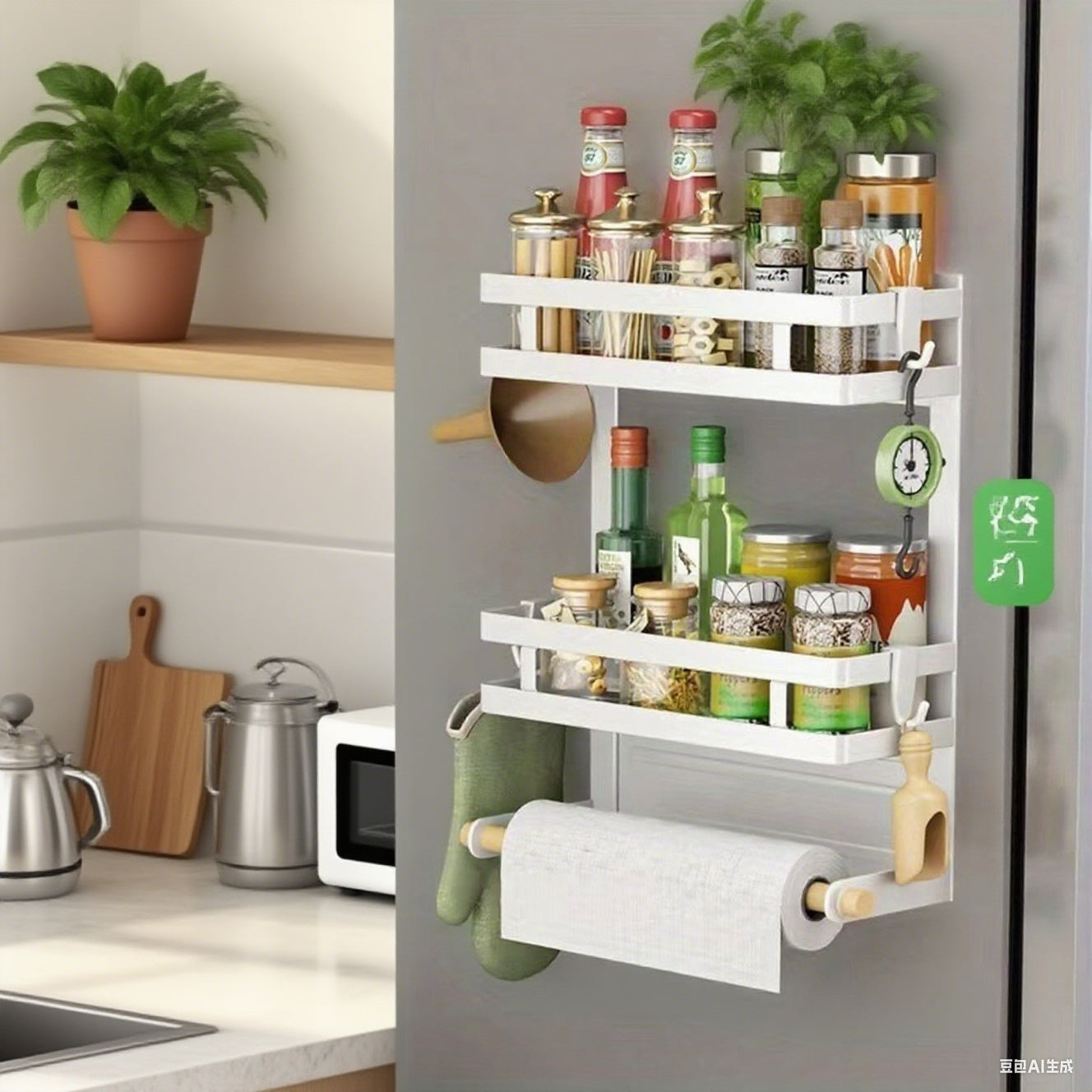 Magnetic Spice Rack For Refrigerator