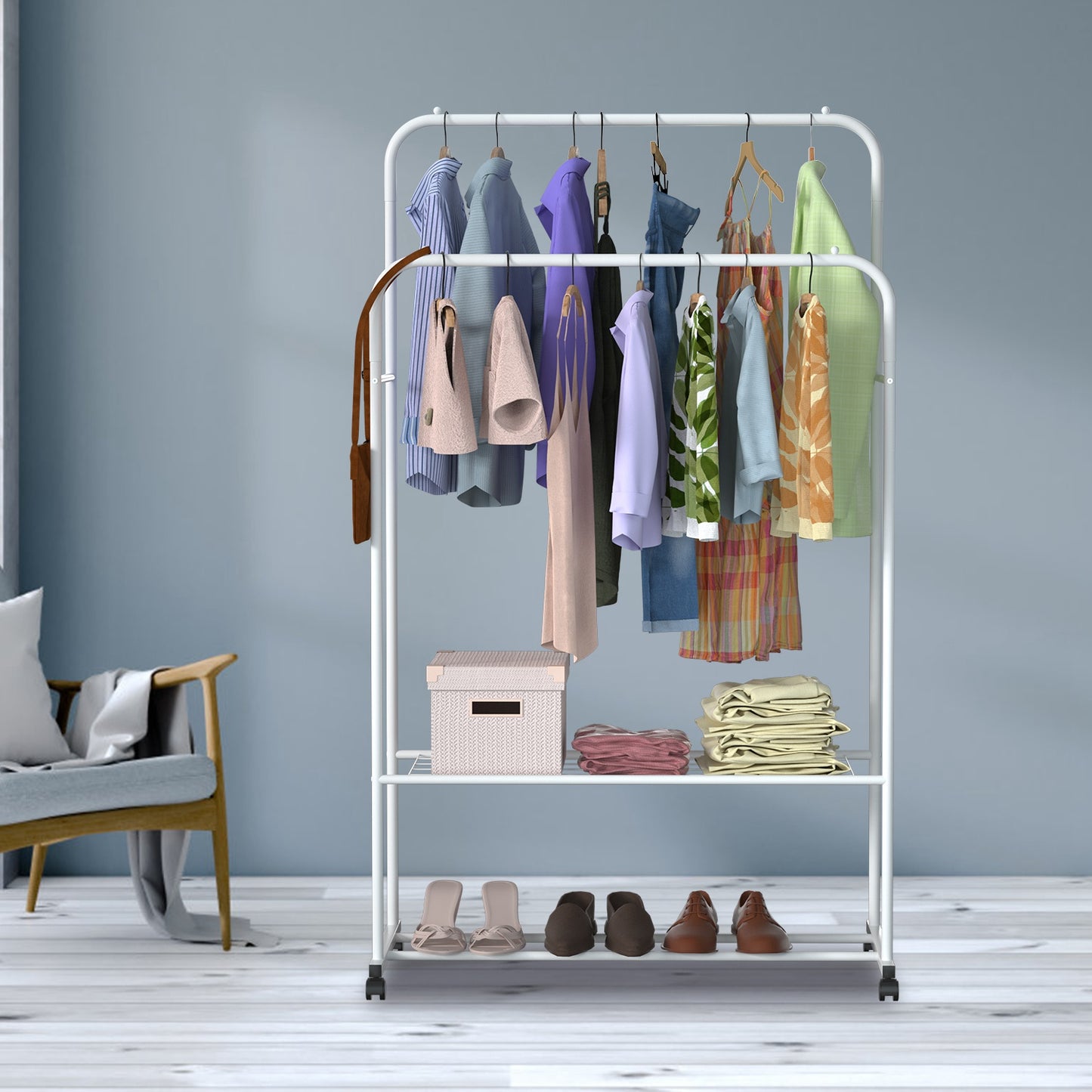 1Pc Garment Hanging Rack Clothing Hanging Rail Pillow