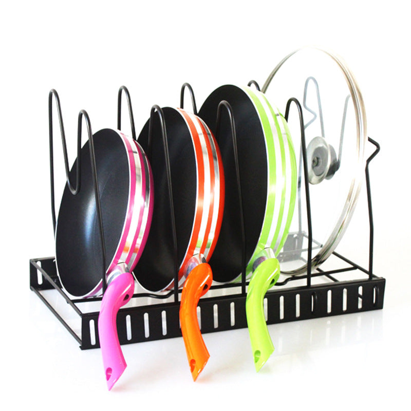 Multi-Layer Extendable Metal Pot Shelf Rack Pan