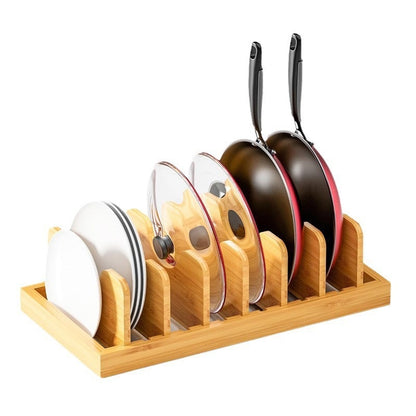 Wooden Bowl And Pot Lid Organizer