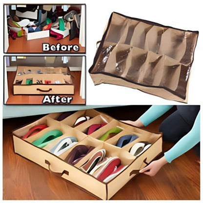 Twelve Grid Transparent Storage Shoe Box