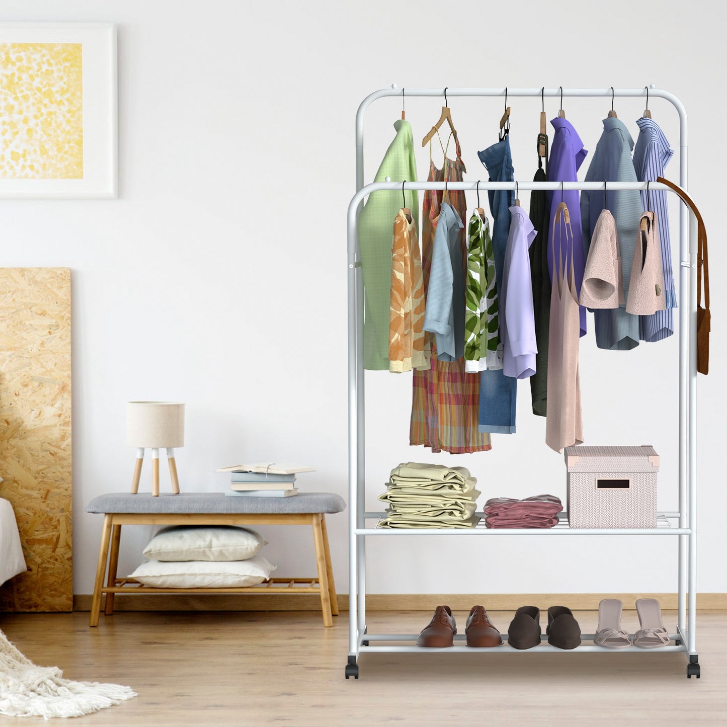 1Pc Garment Hanging Rack Clothing Hanging Rail Pillow