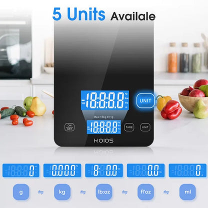 KOIOS Food Scale, 33lb/15kg Digital Kitchen Scale Grams