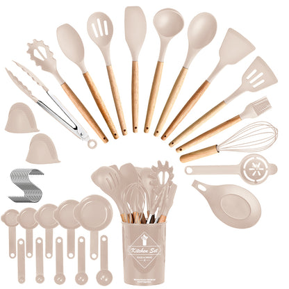 4 Colors Options -- Set Of 35Pcs Kitchen Cooking Utensils Set