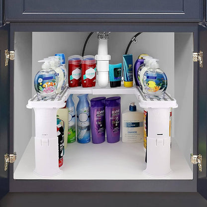 Adjustable Under Sink Organizer – Space Saving Storage Rack