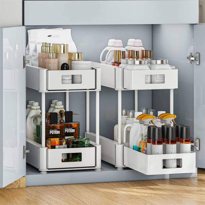 Adjustable Under Sink Organizer – Space Saving Storage Rack