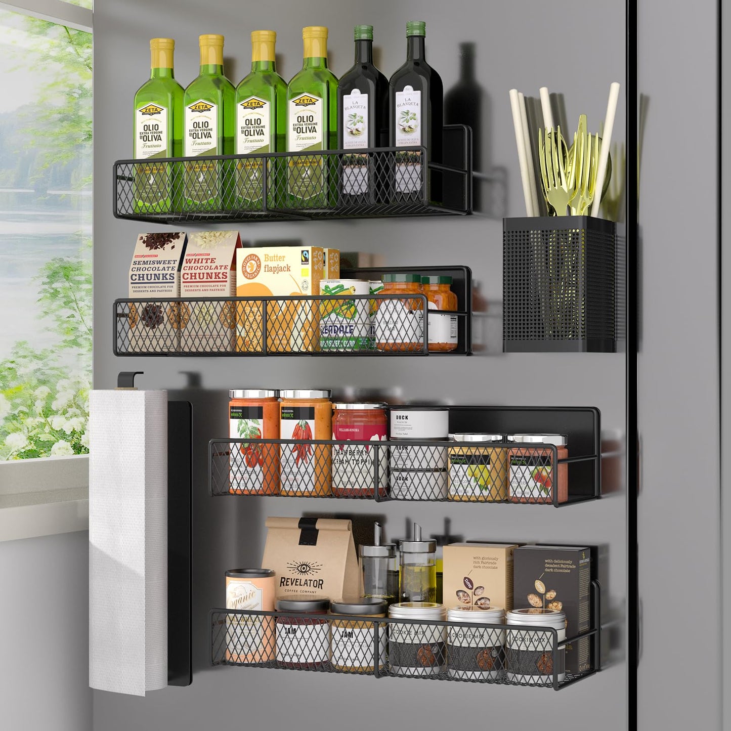 Magnetic Fridge Side Organizer – Kitchen Storage Rack