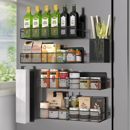 Magnetic Fridge Side Organizer – Kitchen Storage Rack