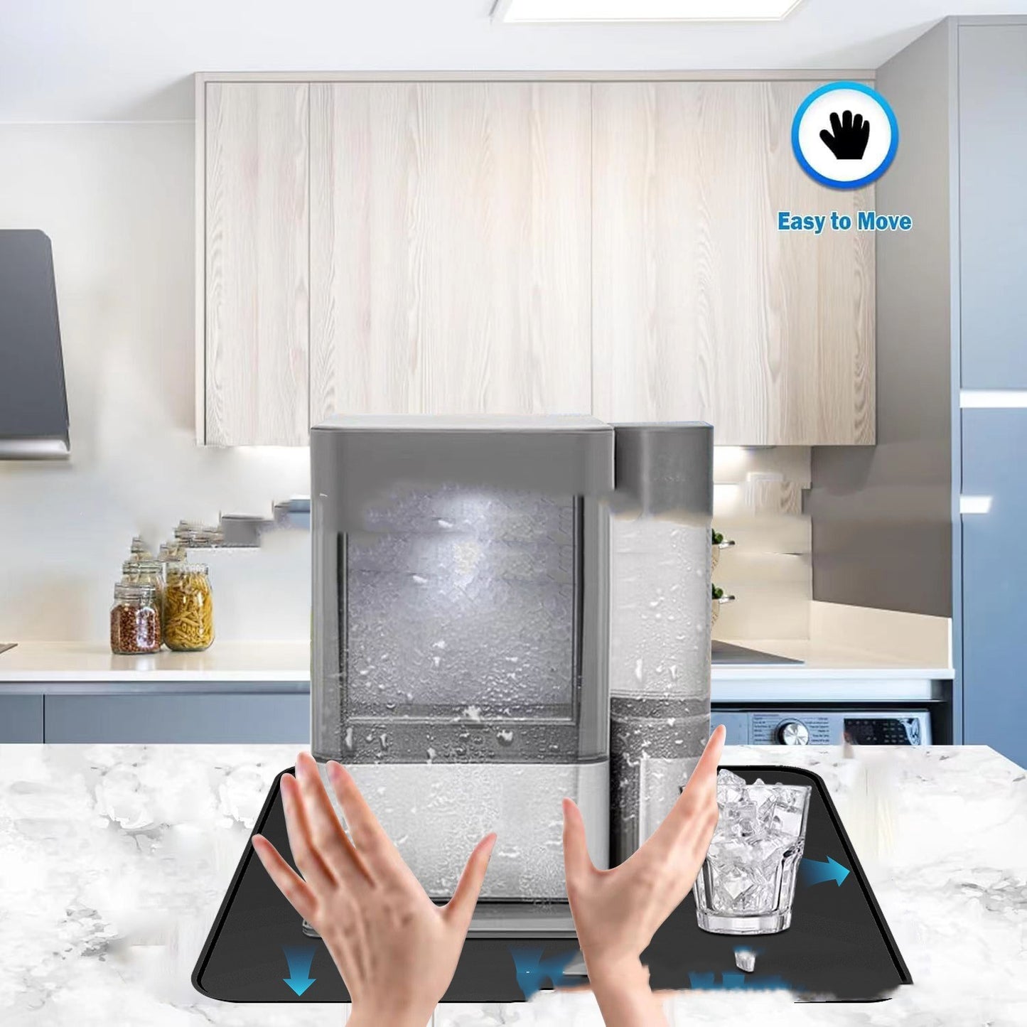 Small Ice Maker Bottom Silicone Absorbent Placemat