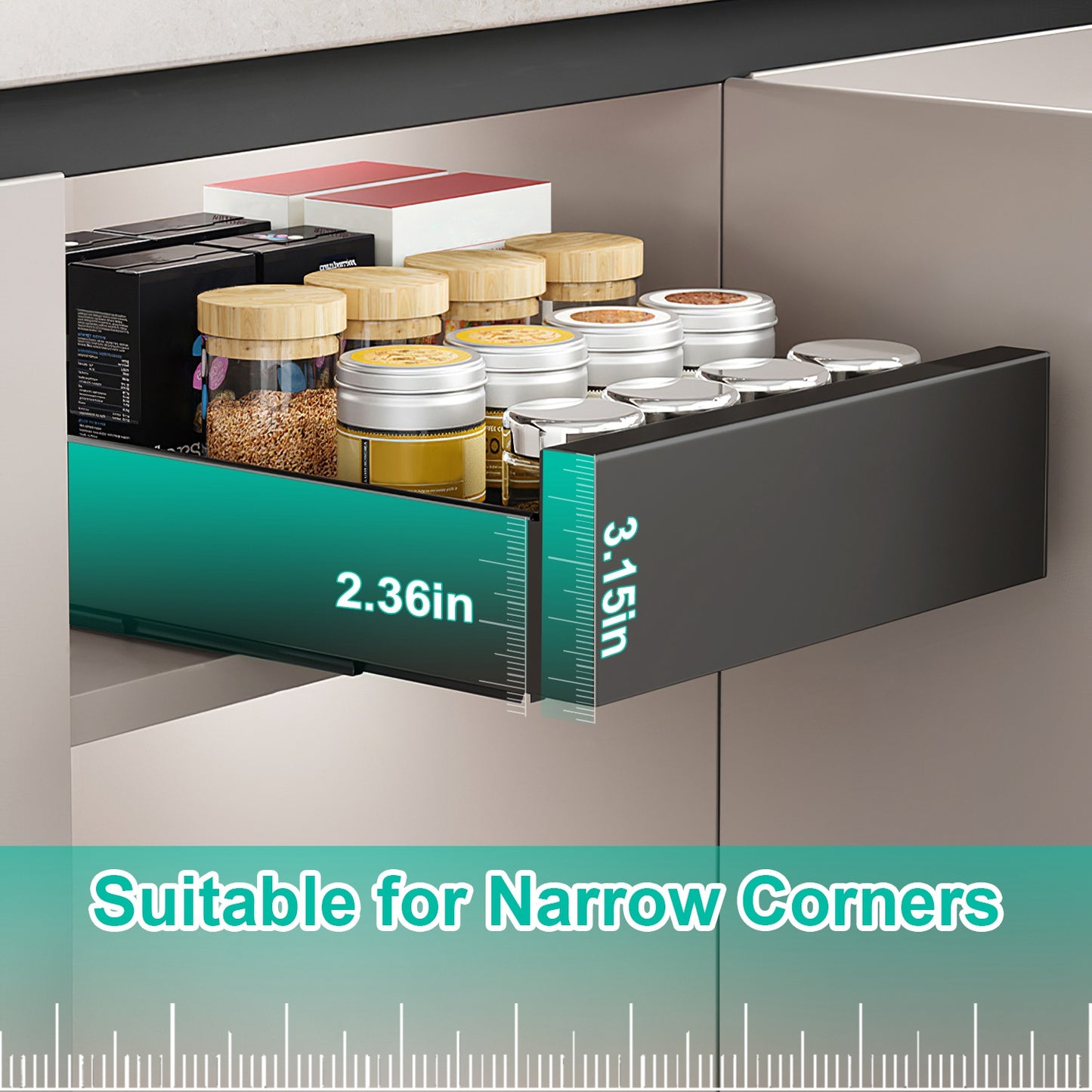 1Pc Pull Out Cabinet Organizer Carbon Steel Slide