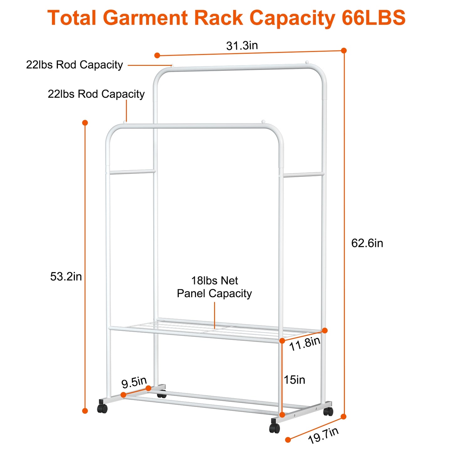 1Pc Garment Hanging Rack Clothing Hanging Rail Pillow