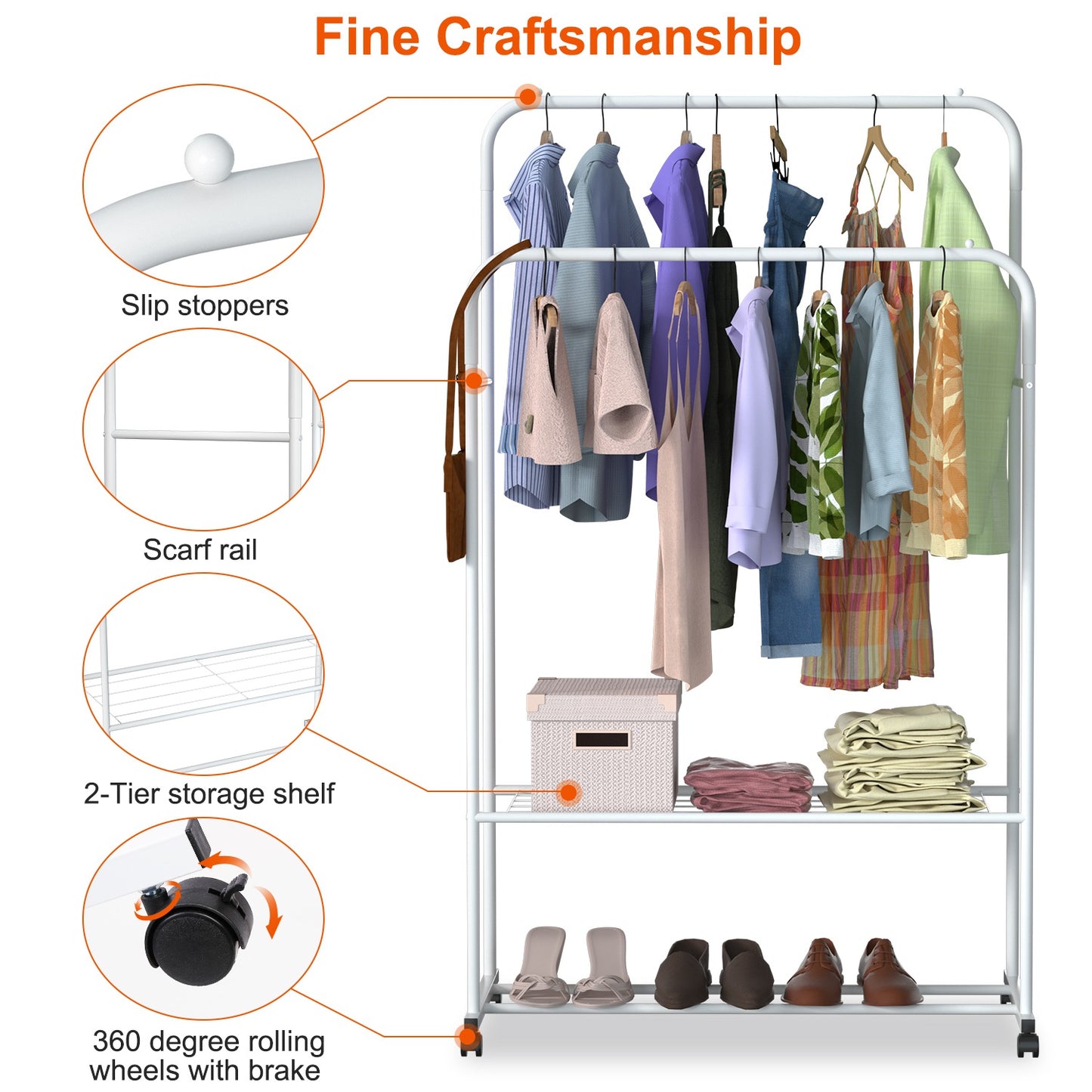 1Pc Garment Hanging Rack Clothing Hanging Rail Pillow